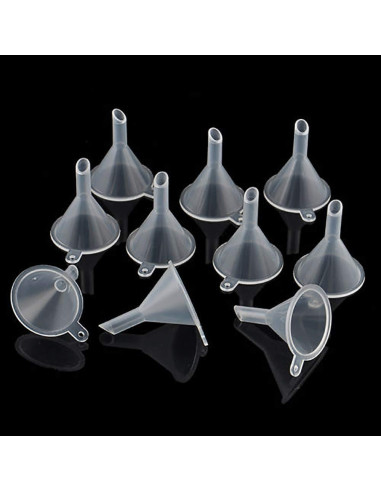 Conjunto 10 Embudos Mini Plástico Claro Rosojodg 2,5cm
