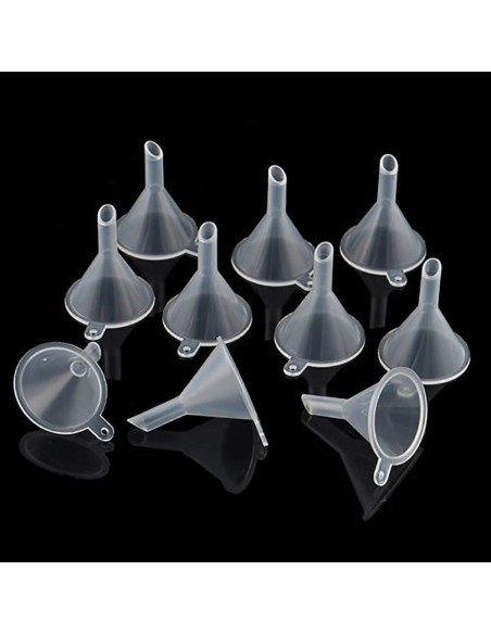 Conjunto 10 Embudos Mini Plástico Claro Rosojodg 2,5cm