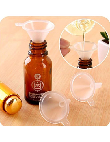 Conjunto 10 Embudos Mini Plástico Claro Rosojodg 2,5cm