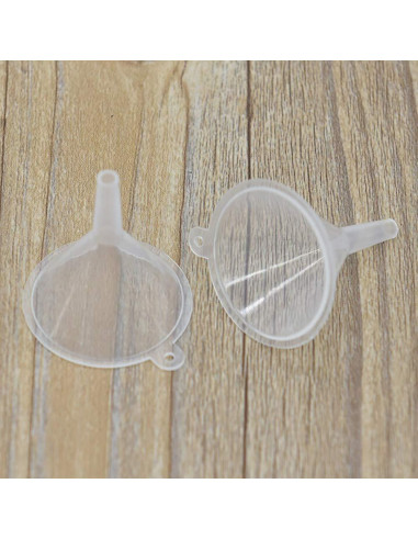 Conjunto 10 Embudos Mini Plástico Claro Rosojodg 2,5cm