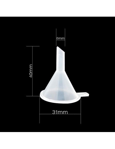 Conjunto 10 Embudos Mini Plástico Claro Rosojodg 2,5cm