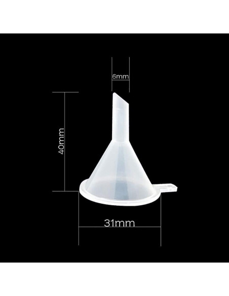 Conjunto 10 Embudos Mini Plástico Claro Rosojodg 2,5cm