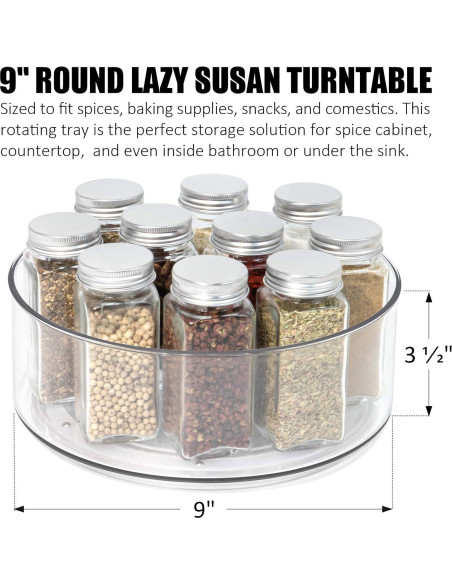 Tiblue Lazy Susan 2 Pack Organizadores Giratorios 22,86 cm