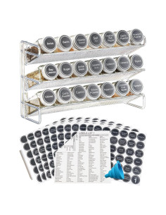 Organizador de Especias GONGSHI 3 Niveles 21 Tarros Cromo