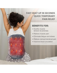 Almohadilla Térmica Snailax 40x61 cm con 6 Niveles de Calor 2