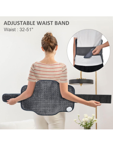 Almohadilla Térmica Snailax 40x61 cm con 6 Niveles de Calor