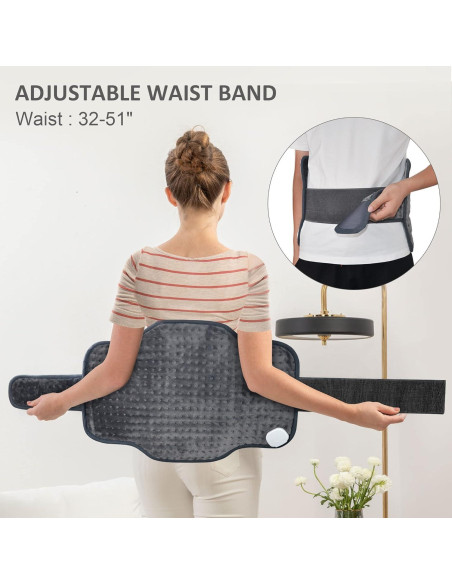 Almohadilla Térmica Snailax 40x61 cm con 6 Niveles de Calor