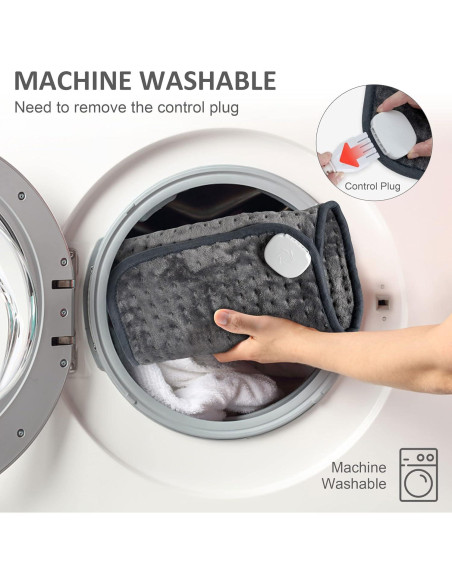 Almohadilla Térmica Snailax 40x61 cm con 6 Niveles de Calor