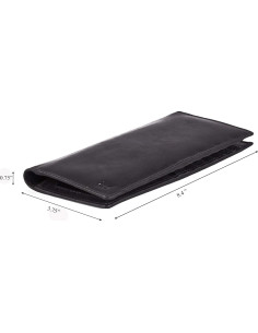 Billetera Larga Unisex Cuero Real Bifold RFID Slim 21.34x9.53cm 2