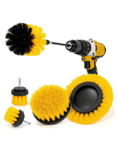 Juego de Cepillos de Limpieza AstroAI 6 Piezas Nylon Amarillo