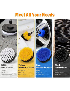 Juego de Cepillos de Limpieza AstroAI 6 Piezas Nylon Amarillo 2