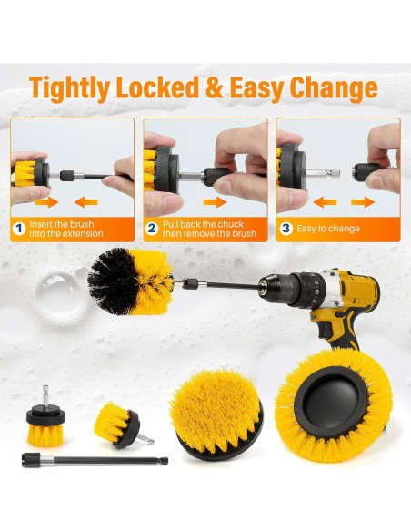 Juego de Cepillos de Limpieza AstroAI 6 Piezas Nylon Amarillo