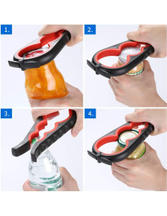 Abridor de tarros y botellas Otstar, ergonómico, 5 en 1 2
