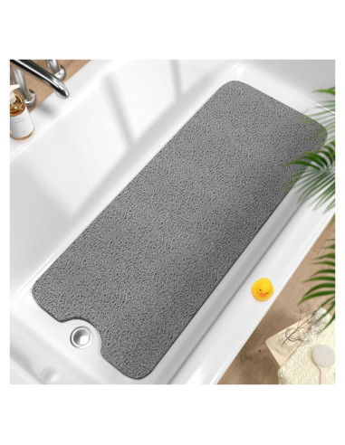 HITSLAM Alfombrilla de Baño Antideslizante 101,6 x 40,6 cm Gris