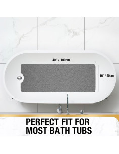 HITSLAM Alfombrilla de Baño Antideslizante 101,6 x 40,6 cm Gris 2