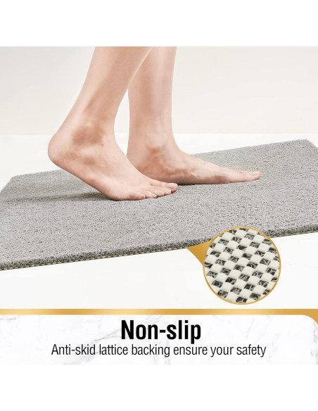 HITSLAM Alfombrilla de Baño Antideslizante 101,6 x 40,6 cm Gris