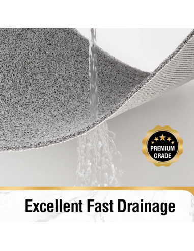 HITSLAM Alfombrilla de Baño Antideslizante 101,6 x 40,6 cm Gris