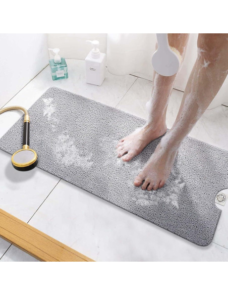 HITSLAM Alfombrilla de Baño Antideslizante 101,6 x 40,6 cm Gris