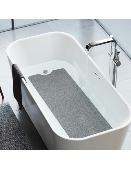 HITSLAM Alfombrilla de Baño Antideslizante 101,6 x 40,6 cm Gris