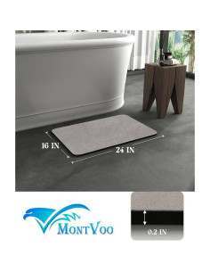 Alfombra de Baño MontVoo Gris 40x60 cm Antideslizante 2