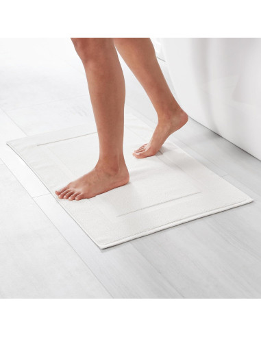 Alfombrilla de baño Amazon Basics 50,8x78,7cm Algodón Blanco