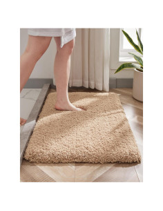Alfombra de baño Disolla 17x24 antideslizante beige suave
