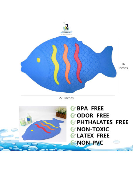 Alfombrilla de Baño Antideslizante SAFELAND 68x40cm Pez