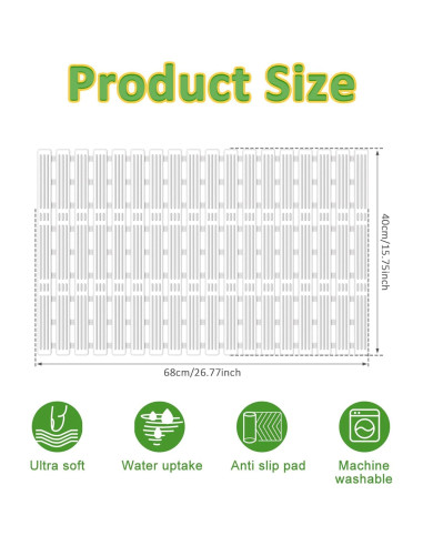 Alfombrilla de Baño Antideslizante TKSDWBLTY 66x40cm