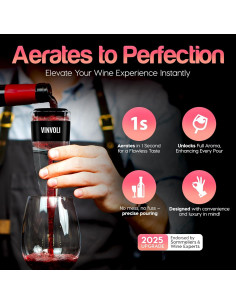 Decantador de Vino Vinvoli Deluxe 0.15L Aerador 3 Etapas 2