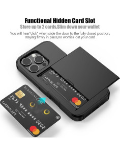 Funda Cartera Nvollnoe para iPhone 16 Pro - Doble Capa Negra 2