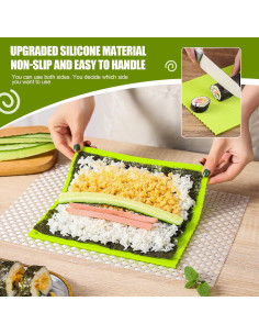 Estera de Sushi de Silicona Genérica 21.84x19.81cm Reutilizable 2