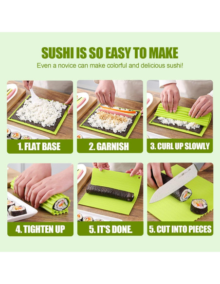 Estera de Sushi de Silicona Genérica 21.84x19.81cm Reutilizable