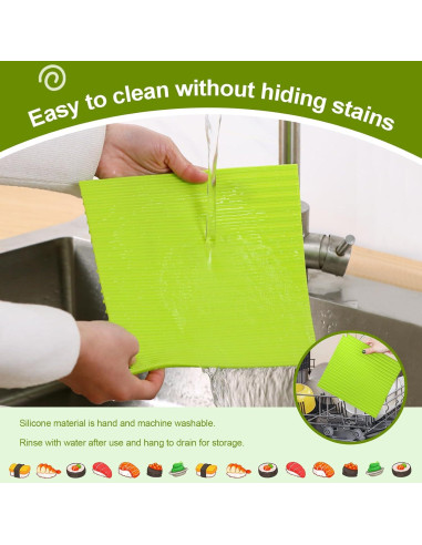 Estera de Sushi de Silicona Genérica 21.84x19.81cm Reutilizable