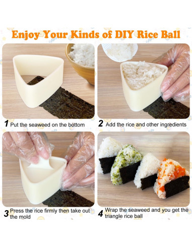 Kit de Moldes para Sushi TAORISH - 3 Piezas Antiadherentes