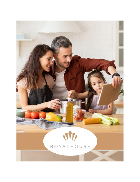 Tablero de Queso Redondo de Bambú RoyalHouse con 4 Cuchillos