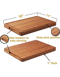 Tabla de Cortar de Bambú Allsum 40x28 cm con Surcos 2