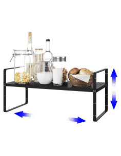 Organizador de Estantes Expandible KIKIBRO Negro 1 Paquete