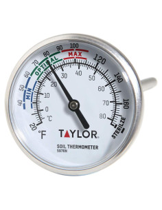Termómetro de Suelo Taylor 10 cm Jardinería Acero Inoxidable