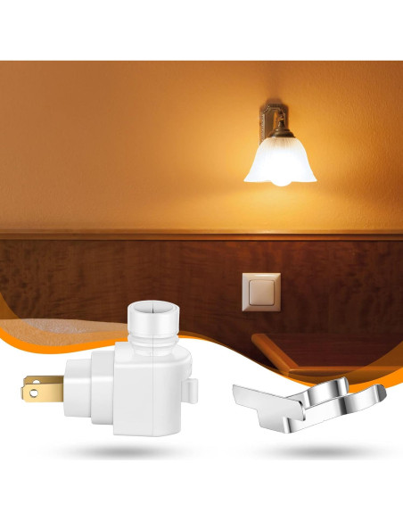 Reginary 8 Bases de Luz Nocturna Enchufables 360 Blancas