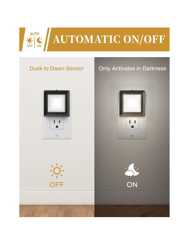 Luz Nocturna Enchufable DORESshop 4 Piezas 5000K