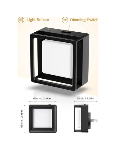 Luz Nocturna Enchufable DORESshop 4 Piezas 5000K