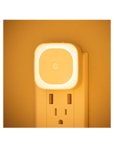 Paquete 2 luces nocturnas YUNLEX ámbar con sensor movimiento