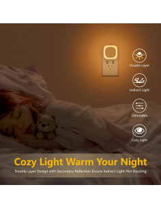 Paquete 2 luces nocturnas YUNLEX ámbar con sensor movimiento 2