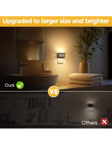 L LOHAS LED Luz Nocturna Enchufable 2 Piezas 3000K