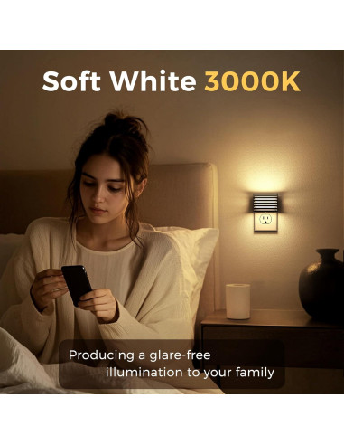 L LOHAS LED Luz Nocturna Enchufable 2 Piezas 3000K