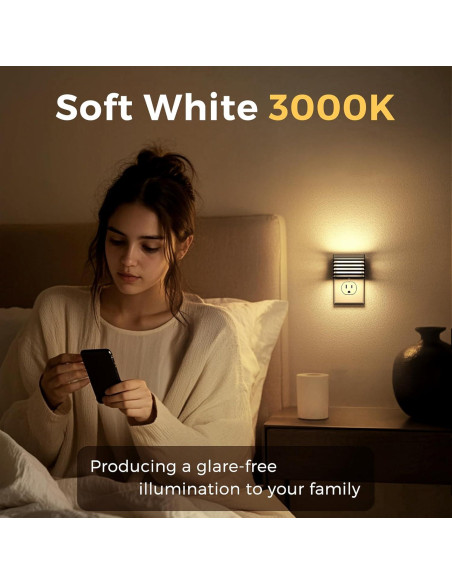 L LOHAS LED Luz Nocturna Enchufable 2 Piezas 3000K