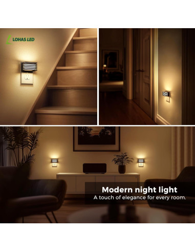 L LOHAS LED Luz Nocturna Enchufable 2 Piezas 3000K
