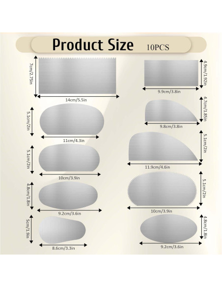 Herramientas de Cerámica BOHUIZ 10 Piezas Acero Inoxidable