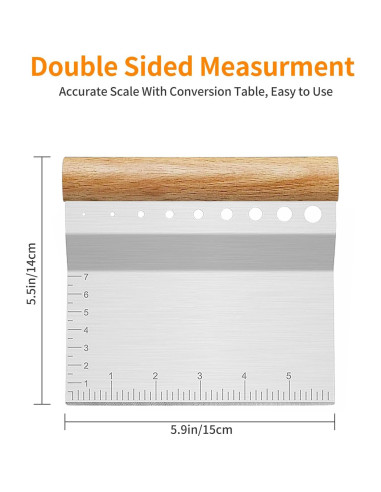 ALLTOP Raspador de Masa Acero Inoxidable 14.99x13.97cm