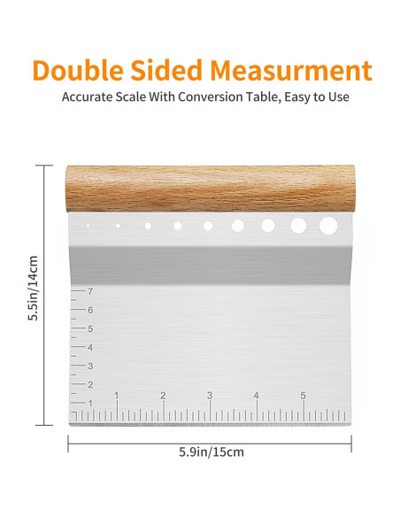 ALLTOP Raspador de Masa Acero Inoxidable 14.99x13.97cm